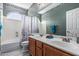 Bathroom with a dual sink vanity and a shower at 1754 W San Tan St, Chandler, AZ 85224