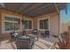 Stylish covered patio with comfortable seating and a cozy atmosphere, perfect for relaxation at 2784 E Honeysuckle Pl, Chandler, AZ 85286
