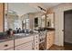 Elegant bathroom with granite countertops, dual sinks, and a separate vanity area at 2839 N 61St St, Scottsdale, AZ 85257
