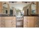 Bright bathroom boasts granite counters, plentiful cabinetry, and a double vanity with vanity seating at 2839 N 61St St, Scottsdale, AZ 85257