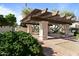 Exterior image of a covered pergola with landscaping and a paver walkway at 2839 N 61St St, Scottsdale, AZ 85257