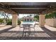 Community pool area with covered pergola featuring a table and seating at 2839 N 61St St, Scottsdale, AZ 85257