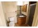 Bathroom with a standing shower, and a vanity with a granite countertop, tile floors, and a standard toilet at 36655 N 25Th St, Cave Creek, AZ 85331