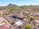 Wide aerial view of desert property with home, pool, fire pit, and basketball court at 3723 S Pottery Rd, Gold Canyon, AZ 85118