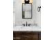 Bathroom vanity features marble countertop, undermount sink and modern faucet at 5838 E Berneil Ln, Paradise Valley, AZ 85253