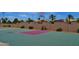 Community sport court with palm tree backdrop and nearby solar panels at 10387 W Runion Dr, Peoria, AZ 85382