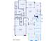 Detailed first-floor plan showcasing the layout with a gathering room, kitchen, guest living, and 2 1/2 car garage at 26026 S 224Th Way, Queen Creek, AZ 85142