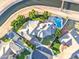Luxury home featuring a pool, manicured landscaping, a sports court, and waterfront access at 2662 N Chestnut Cir, Mesa, AZ 85213
