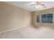 Comfortable bedroom with neutral walls, carpet, and a window, creating a serene and relaxing atmosphere at 3239 S Tatum Ln, Gilbert, AZ 85297