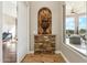 Entryway featuring stone accents, decorative vase and a glimpse of the outdoor living space at 34096 N 87Th Way, Scottsdale, AZ 85266
