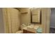 Bright bathroom featuring a modern sink, a stylish mirror, and decorative shelves at 3434 E Baseline Rd # 168, Phoenix, AZ 85042