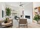 Bright living room with contemporary furniture, stylish fireplace, and large windows at 5250 E Deer Valley Dr # 440, Phoenix, AZ 85054
