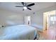 Bright bedroom featuring terra-cotta flooring, and ceiling fan at 5550 N 12Th St # 2, Phoenix, AZ 85014