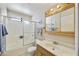 Full bathroom featuring shower, toilet, vanity and mirror at 1134 S 79Th Pl, Mesa, AZ 85208