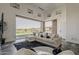 Bright living room features a large glass sliding door that leads to backyard views and lush green grass at 15217 N 15Th Dr, Phoenix, AZ 85023