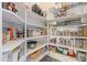 Spacious walk-in pantry with lots of shelving for organized storage of food and other household items at 1932 S Arroyo Ln, Gilbert, AZ 85295