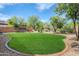Spacious backyard with lush green lawn, perfect for outdoor activities and relaxation, with a trampoline at 2210 W Calle Del Sol --, Phoenix, AZ 85085