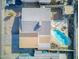 Overhead view of the house featuring a backyard pool, patio, and adjacent buildings at 5407 W Cambridge Ave, Phoenix, AZ 85035