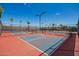 Outdoor pickleball courts enclosed by fencing, with palm trees and a blue sky above at 7807 E Main St # Cc105, Mesa, AZ 85207