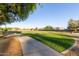 Scenic community green space with mature trees and a paved walking path at 14556 W Shaw Butte Dr, Surprise, AZ 85379