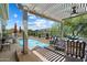 Backyard pool featuring an outdoor dining area and picturesque mountain views at 1788 W Dion Dr, Anthem, AZ 85086