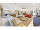 Open-concept living area with tile flooring, ceiling fan, and comfortable seating at 19215 N Concho Cir, Sun City, AZ 85373