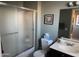 Bathroom featuring a shower-tub combination, vanity sink, and tiled flooring at 20376 N Coronado Way, Surprise, AZ 85374