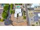 Aerial view of property showcasing backyard pool, desert landscaping, and surrounding neighborhood at 29619 N 142Nd Pl, Scottsdale, AZ 85262