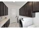 Practical laundry room features washer, dryer, and cabinetry for easy organization at 30600 N Pima Rd # 81, Scottsdale, AZ 85266