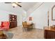 Eat-in dining room with a ceiling fan, a built-in hutch and a wooden table with chairs at 440 N New Hvn, Mesa, AZ 85205