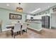 Eat-in kitchen featuring stainless steel appliances, recessed lighting, skylight, and stylish pendant fixture at 4545 E Wescott Dr, Phoenix, AZ 85050
