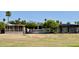 Street view of several single-story homes with palm trees and green lawns under a sunny sky at 650 N Hawes Rd # 2827, Mesa, AZ 85207
