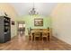 Bright dining room offering tiled floors, chandelier and seating for six at 6533 E Kelton Ln, Scottsdale, AZ 85254
