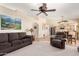 Relaxing living room featuring fireplace, cozy seating, and an open layout at 6533 E Kelton Ln, Scottsdale, AZ 85254