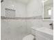 Bathroom featuring white vanity, mosaic accents, and a modern illuminated mirror at 655 E Hondo Ave, Apache Junction, AZ 85119