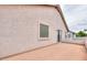 View of balcony with stucco wall and glass block window with access to home at 2218 E Anchor Dr, Gilbert, AZ 85234