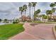 Picturesque park area with a gazebo, lush green grass, and mature palm trees at 2218 E Anchor Dr, Gilbert, AZ 85234