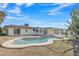 Backyard pool area with landscaping, and fenced in yard at 2424 E Fairfield St, Mesa, AZ 85213