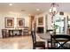 Open floorplan dining room with fireplace at 4009 S Siesta Ln, Tempe, AZ 85282