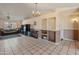Open living space with vaulted ceilings, recessed lighting, a ceiling fan, and a comfortable seating area at 6936 W Monterey Way, Phoenix, AZ 85033