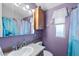 A bathroom with a mirror, cabinets, shower curtain and a window at 7750 E Broadway Rd # 538, Mesa, AZ 85208