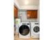Bright laundry room includes washer, dryer, and storage cabinets at 7911 E San Miguel Ave # 3, Scottsdale, AZ 85250