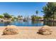 Beautiful water feature view, capturing the neighborhood's serene and picturesque community ambiance at 1350 E Vaughn Ave, Gilbert, AZ 85234