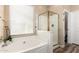 Bright bathroom with soaking tub and glass enclosed shower at 1926 S Longspur Ln, Gilbert, AZ 85295