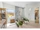 Beautiful bathroom with a blue-tiled walk-in shower, large window, and stylish decor at 4204 S Winter Ln, Gilbert, AZ 85297