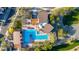 Aerial view of community pool, with lounge area, desert landscaping, and walking paths at 1330 E Monte Way, Phoenix, AZ 85042