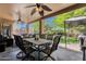 Covered patio featuring a dining table and seating area perfect for outdoor entertaining at 3202 W Knudsen Dr, Phoenix, AZ 85027