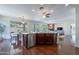 Open concept kitchen with granite counters, stainless appliances, and breakfast nook at 3574 E Glacier Pl, Chandler, AZ 85249