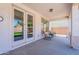 Covered outdoor patio with seating at 3574 E Glacier Pl, Chandler, AZ 85249