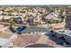 Aerial view of a single-Gathering home featuring a private pool and spacious backyard at 1057 S 74Th St, Mesa, AZ 85208